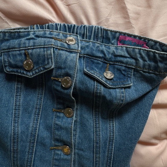 River Denim Strapless Top - Edikted 🩵 - Picture 2 of 3